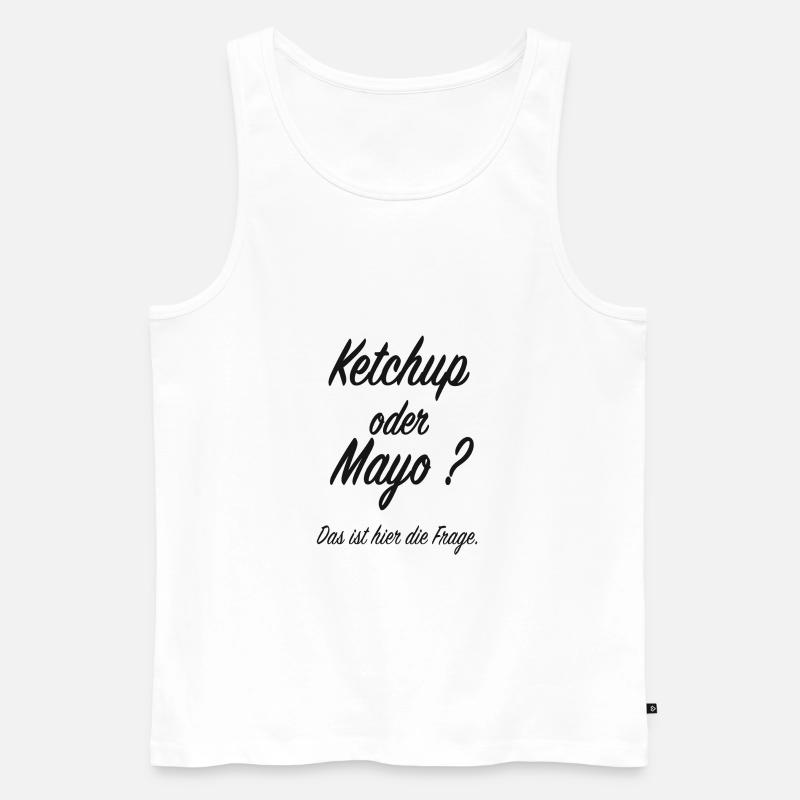 Ketchup oder Mayo - Männer Premium Bio Tank Top - Weiß