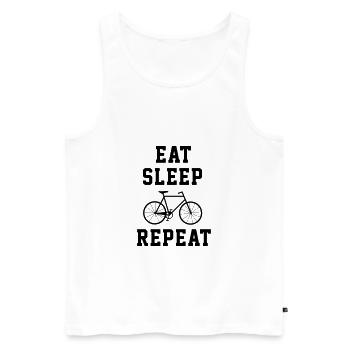 Eat sleep biking repeat - mountainbike - Männer Premium Bio Tank Top - Weiß - Vorne - AI Model Male 178 light (178cm)