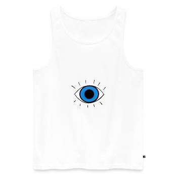 Eye, protection symbol, amulet, wisdom & strength - Men's Premium Organic Tank Top - white - Front - AI Model Male 178 light (178cm)
