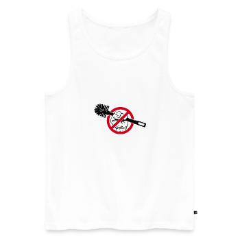 Contre la merde Brosse de toilette Politique Contre la protestation - Débardeur bio Premium Homme - blanc - Devant - Michal (187cm)