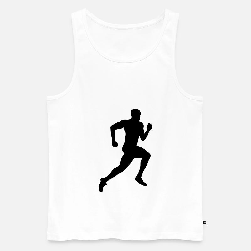 Sprinter, Läufer, Laufen - Männer Premium Bio Tank Top - Weiß