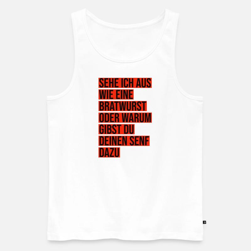 Bratwurst Senf - Männer Premium Bio Tank Top - Weiß