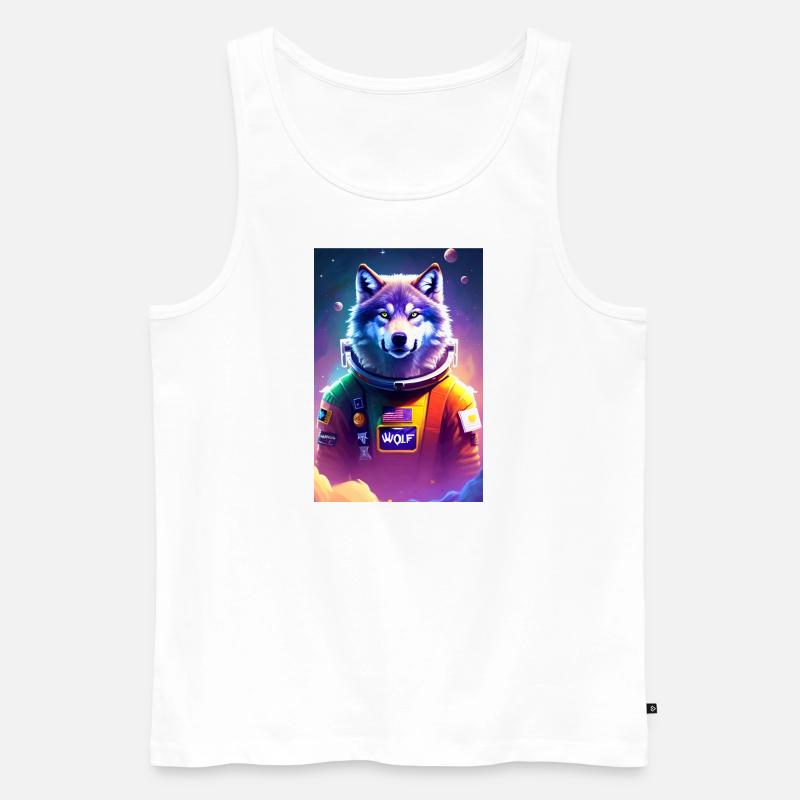 AstroWolf2 - Männer Premium Bio Tank Top - Weiß