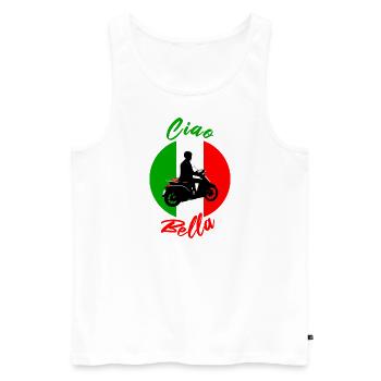 Roller Scooter Moped Italien Urlaub Ciao Bella - Männer Premium Bio Tank Top - Weiß - Vorne - Michal (187cm)