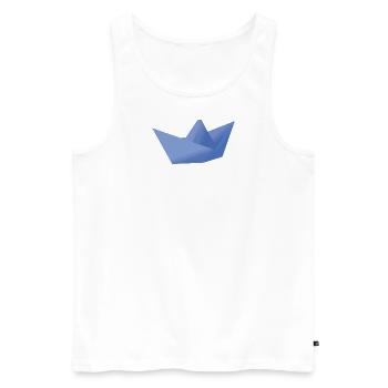 Origami Ship - Männer Premium Bio Tank Top - Weiß - Vorne - AI Model Male 178 light (178cm)
