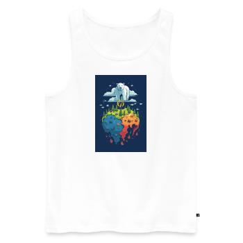 Sweet Planet Earth Design Changement climatique - Débardeur bio Premium Homme - blanc - Devant - AI Model Male 178 light (178cm)
