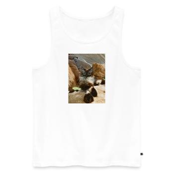 Bobby - Männer Premium Bio Tank Top - Weiß - Vorne - Michal (187cm)