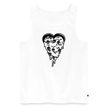 Pizza des crânes - Débardeur bio Premium Homme - blanc - Devant - Michal (187cm)