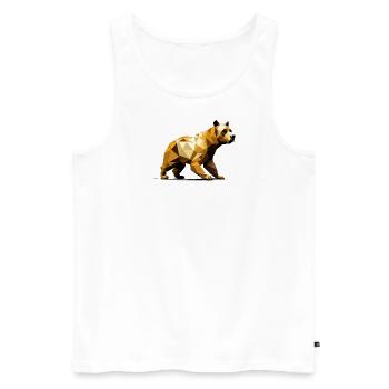 3D Bearr GeomeTRIX - Männer Premium Bio Tank Top - Weiß - Vorne - Michal (187cm)