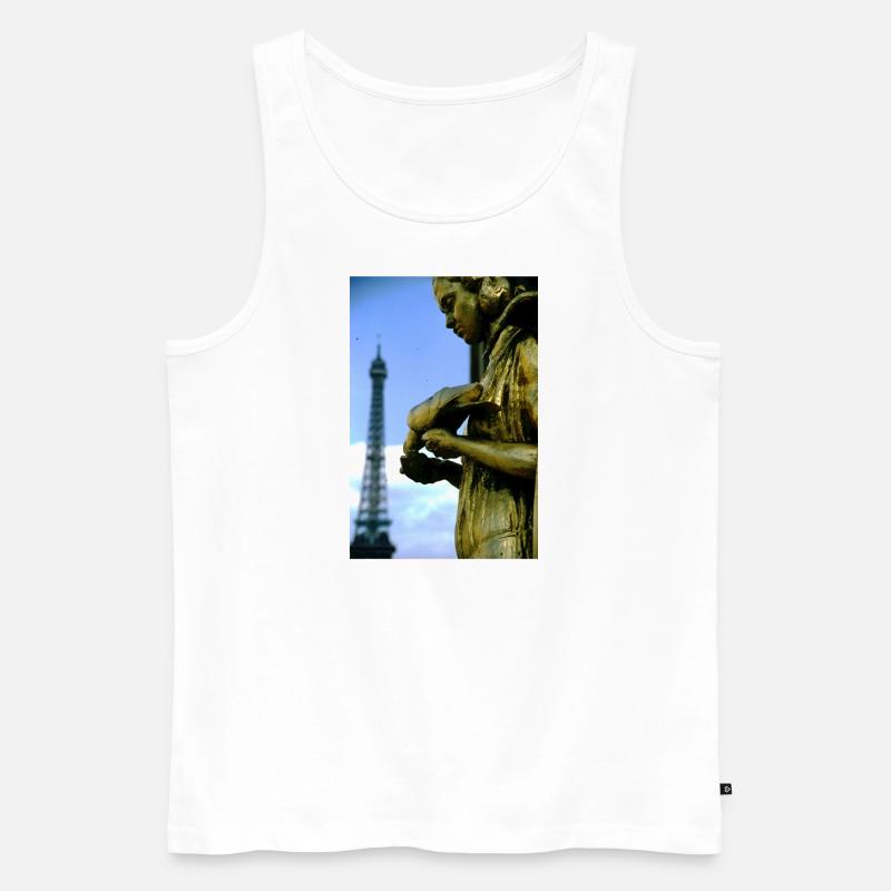 Paris - Männer Premium Bio Tank Top - Weiß
