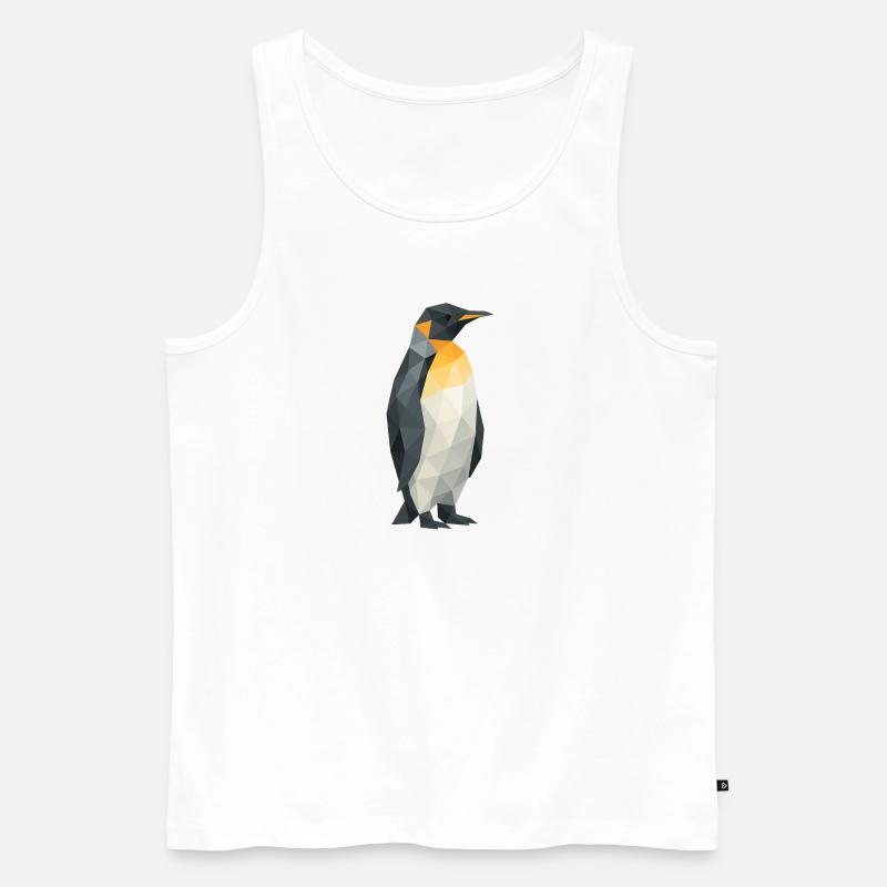 Polygon Pinguin - Männer Premium Bio Tank Top - Weiß
