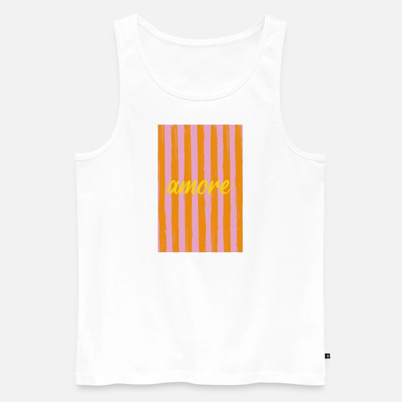 Amore a Strisce - Männer Premium Bio Tank Top - Weiß