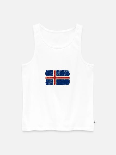 Iceland Vintage Flag - Männer Premium Bio Tank Top - Weiß