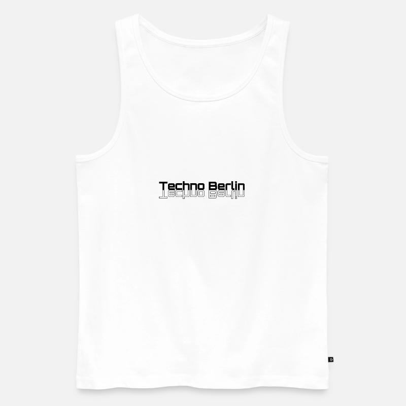 Techno Berlin Turnaround - Männer Premium Bio Tank Top - Weiß