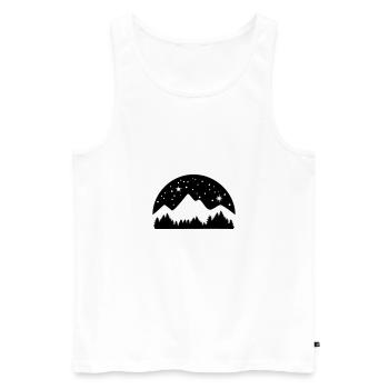 Mountains, Forest and Starry Night Sky - Débardeur bio Premium Homme - blanc - Devant - AI Model Male 178 light (178cm)