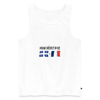 mon héritage france et québec - Débardeur bio Premium Homme - blanc - Devant - AI Model Male 178 light (178cm)
