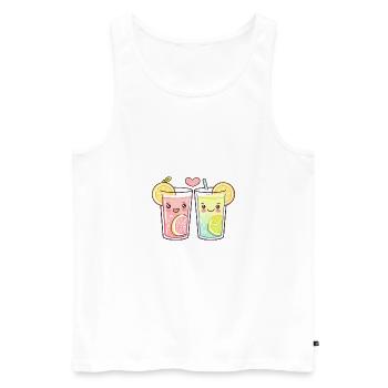 Limonade Couple Amour Boisson Coeur Drôle - Débardeur bio Premium Homme - blanc - Devant - AI Model Male 178 light (178cm)