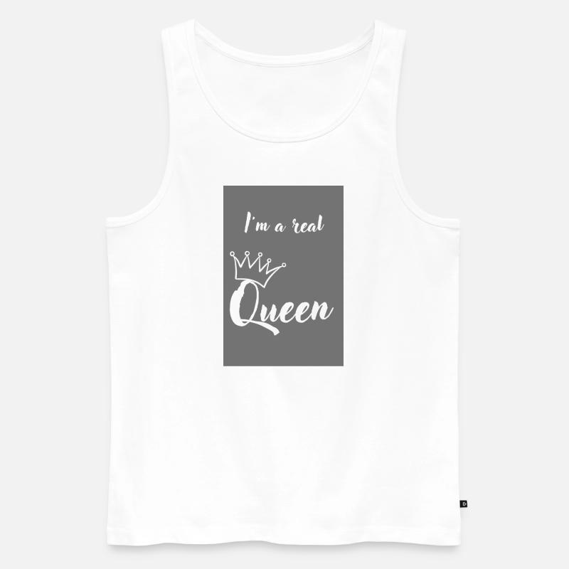 I m a real Queen - Männer Premium Bio Tank Top - Weiß