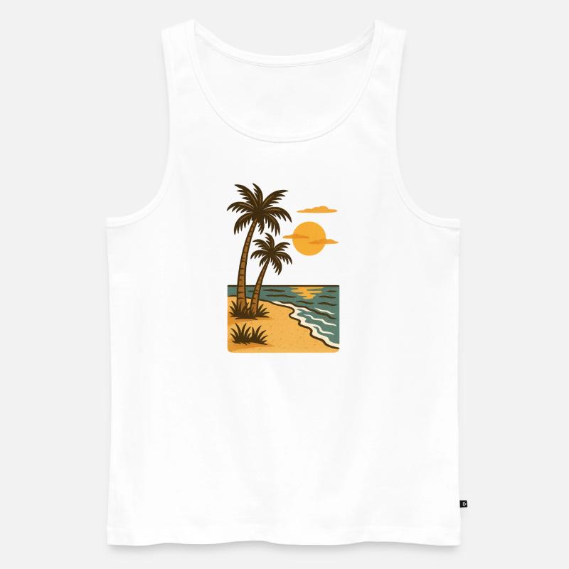 beach and sun - Männer Premium Bio Tank Top - Weiß