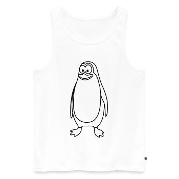 Pinguin Comic Tier - Männer Premium Bio Tank Top - Weiß - Vorne - AI Model Male 178 light (178cm)
