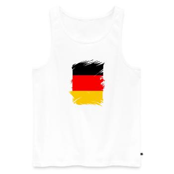 Deutschland Flagge Deutsche Fahne Used Look Heimat - Männer Premium Bio Tank Top - Weiß - Vorne - Michal (187cm)