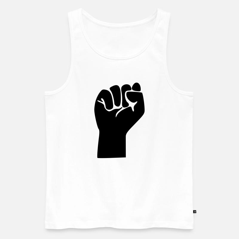 Faust / Revolution - Männer Premium Bio Tank Top - Weiß