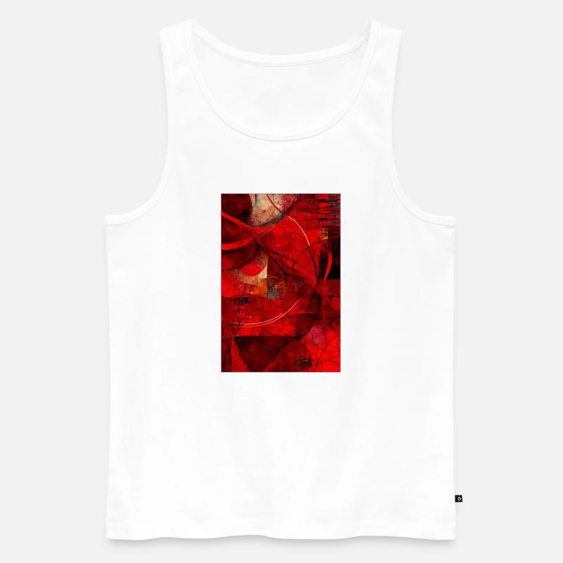 Fabric red pattern abstract - Männer Premium Bio Tank Top - Weiß