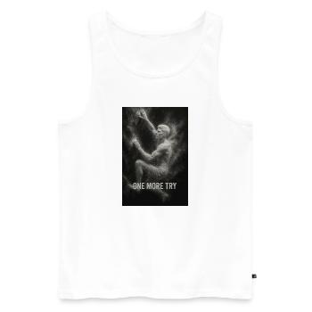 One more try. - Männer Premium Bio Tank Top - Weiß - Vorne - AI Model Male 178 light (178cm)