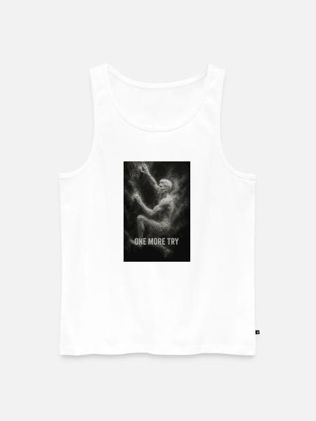 One more try. - Männer Premium Bio Tank Top - Weiß