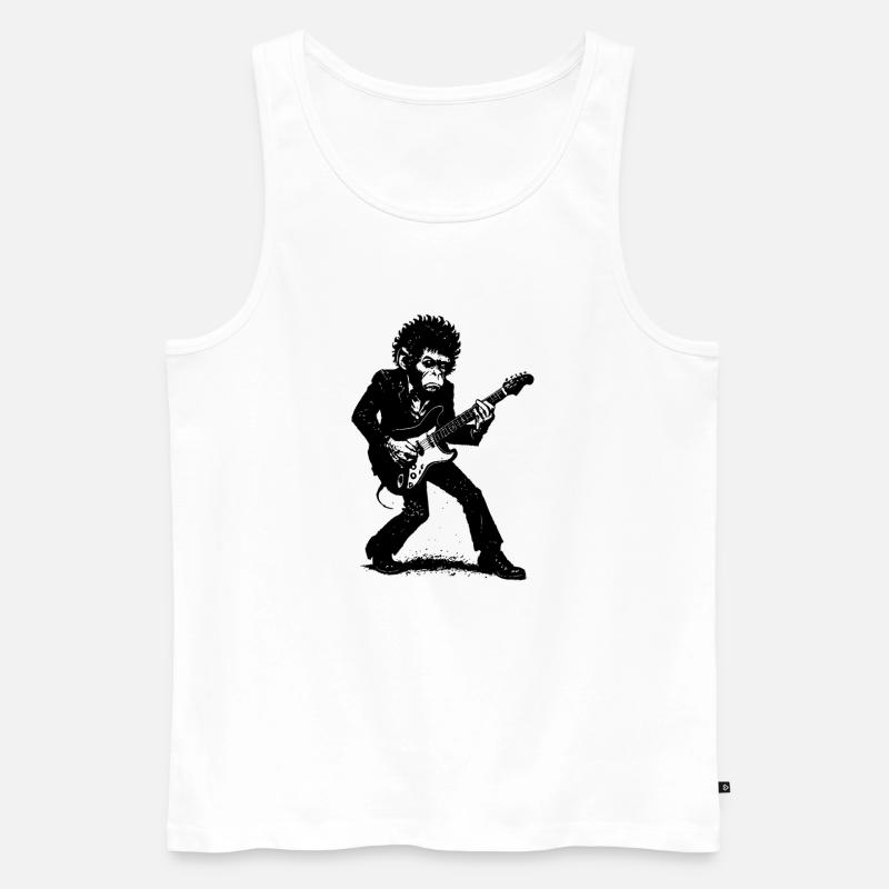 E-Guitar | The Monkey Dance - Männer Premium Bio Tank Top - Weiß