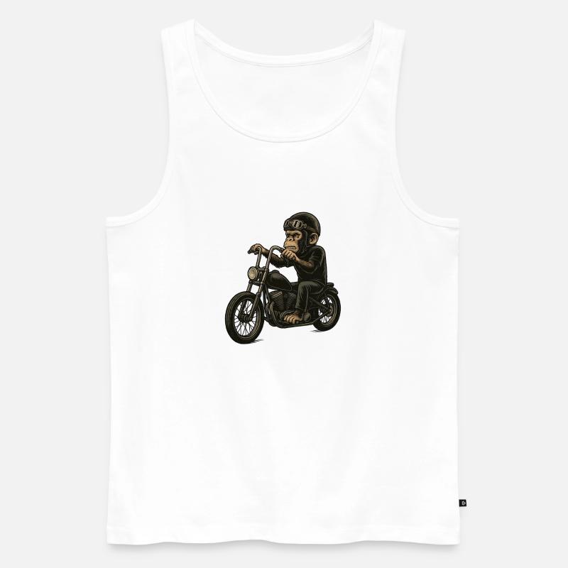 Biker-Affe - Männer Premium Bio Tank Top - Weiß
