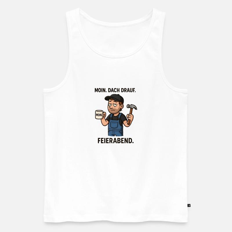 Dach drauf Moin Dachdecker - Männer Premium Bio Tank Top - Weiß