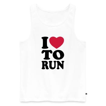I love to run - Men's Premium Organic Tank Top - white - Front - Michal (187cm)