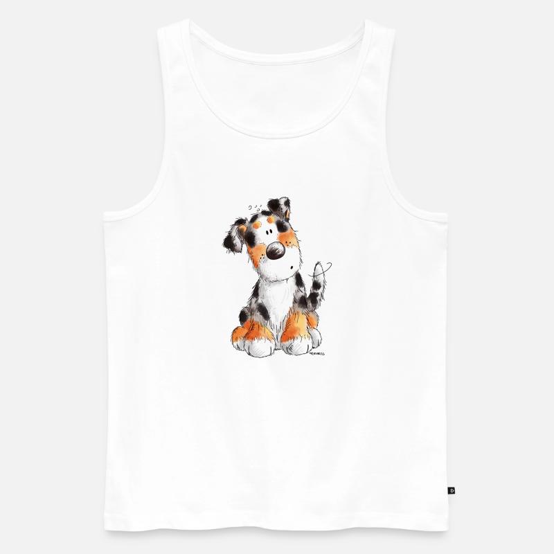 Süßer Australian Shepherd - Aussie - Geschenk - Männer Premium Bio Tank Top - Weiß