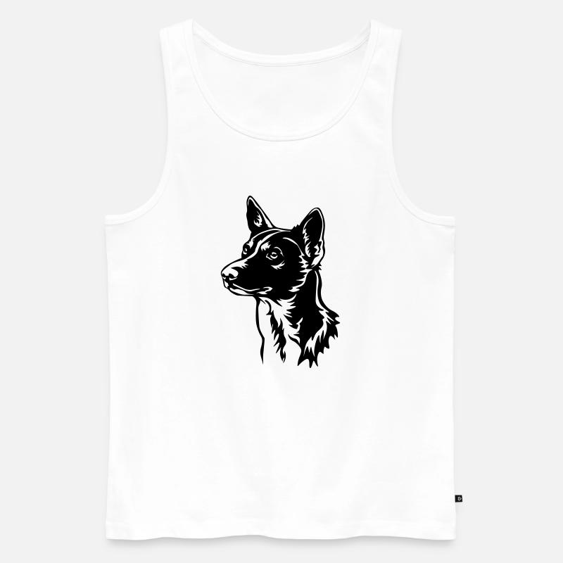 Basenji Kopf - Männer Premium Bio Tank Top - Weiß