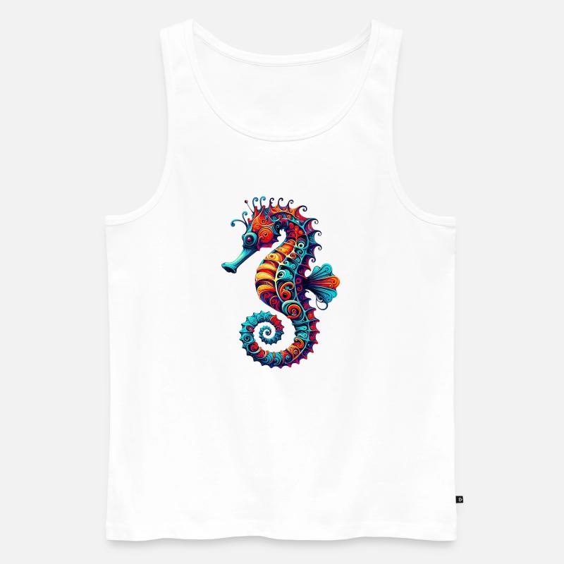 Seepferdchen - Männer Premium Bio Tank Top - Weiß