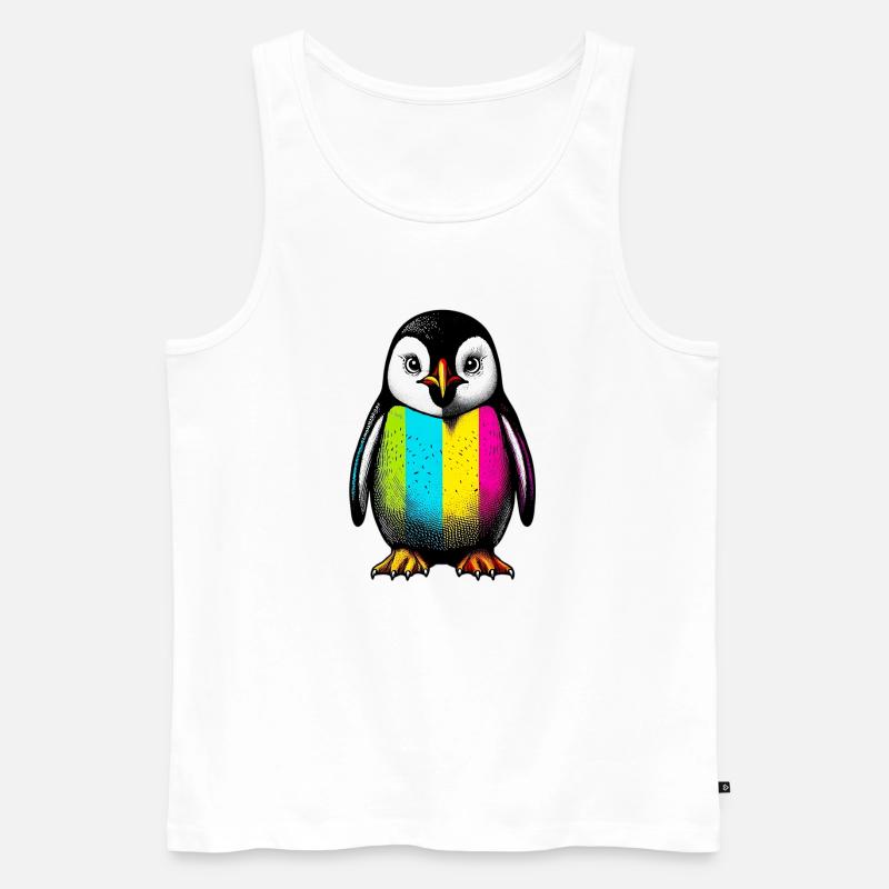Pinguin - Männer Premium Bio Tank Top - Weiß