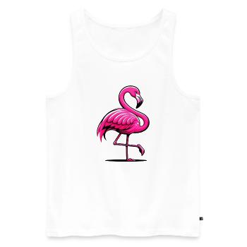 Flamingo - Männer Premium Bio Tank Top - Weiß - Vorne - Michal (187cm)