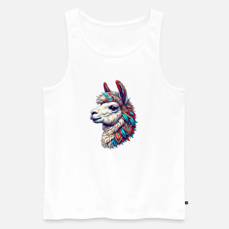 Alpaka - Männer Premium Bio Tank Top - Weiß