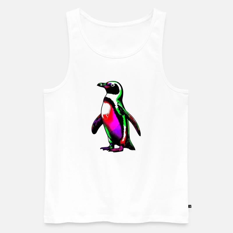 Pinguin - Männer Premium Bio Tank Top - Weiß