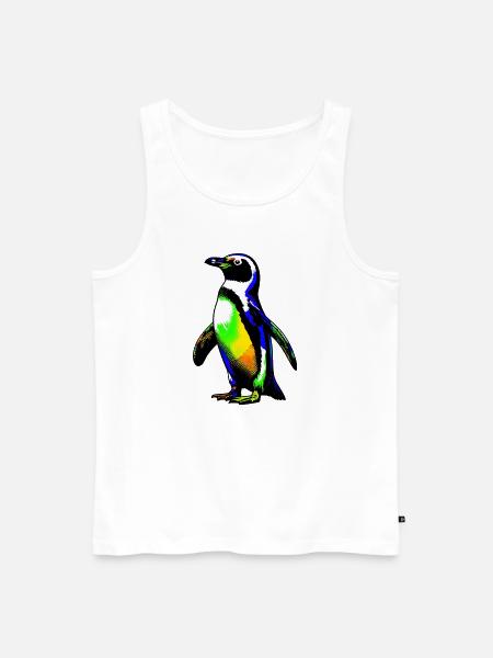 Penguin - Men's Premium Organic Tank Top - white