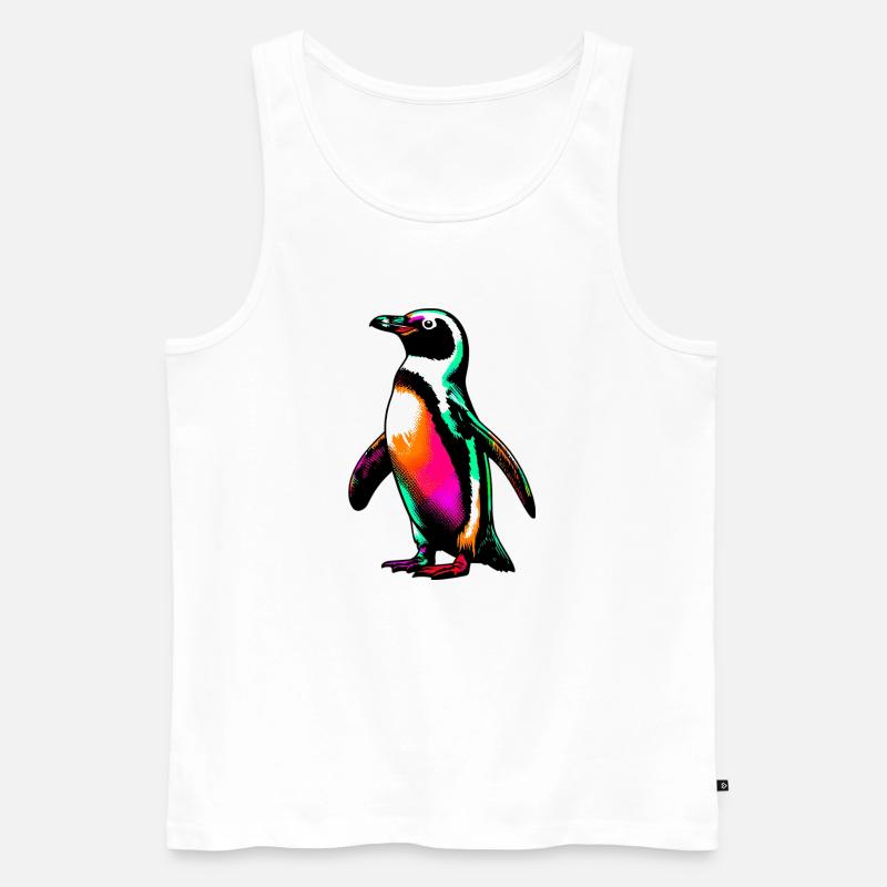 Penguin - Men's Premium Organic Tank Top - white
