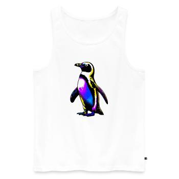 Penguin - Men's Premium Organic Tank Top - white - Front - Michal (187cm)
