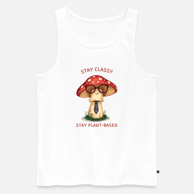 Stay Classy – Nostalgic Mushroom Design - Männer Premium Bio Tank Top - Weiß