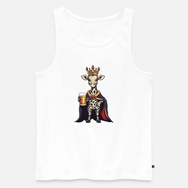 Giraffe Bier König - Männer Premium Bio Tank Top - Weiß
