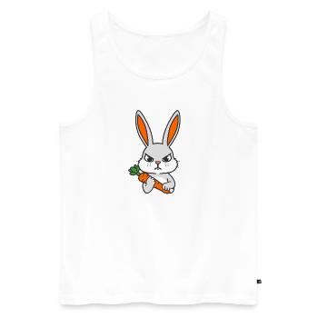 QW_NAC_SZARY_Z_BIALYM_NAPISEM - Men's Premium Organic Tank Top - white - Front - AI Model Male 178 light (178cm)