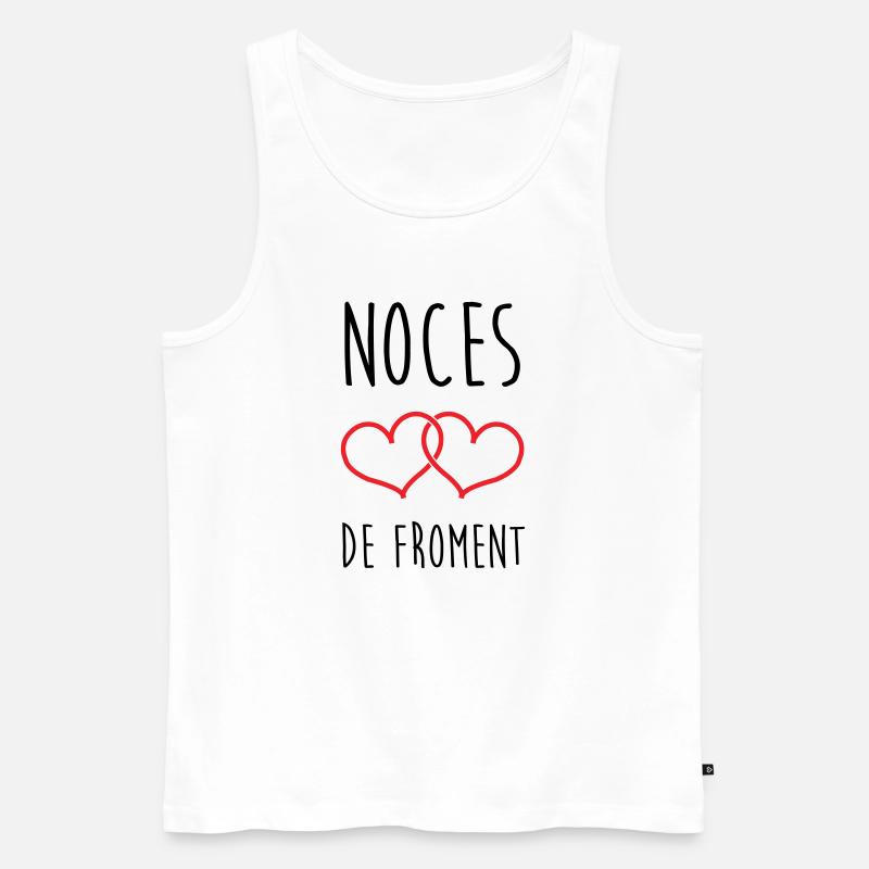 Weizenhochzeit 3 Jahre Ehe - Männer Premium Bio Tank Top - Weiß