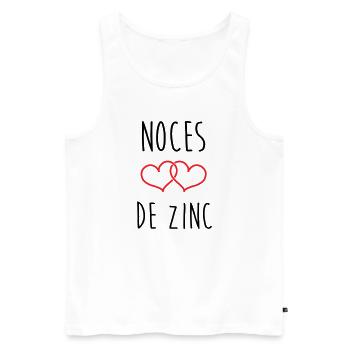 Zinc Wedding 76 Years - Men's Premium Organic Tank Top - white - Front - AI Model Male 178 light (178cm)