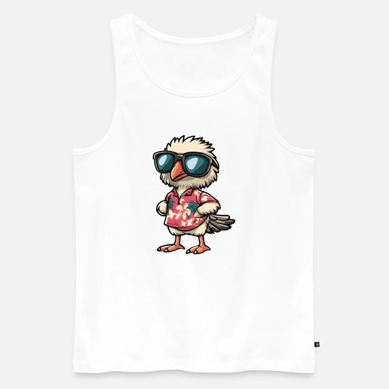 Strauß Comic Urlaub - Männer Premium Bio Tank Top - Weiß