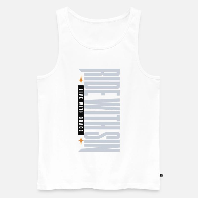 Sinners Live With Grace - Männer Premium Bio Tank Top - Weiß